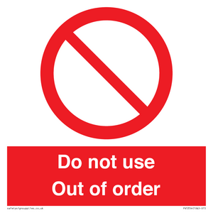 Do not use Out of order